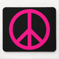 Pink Peace Sign Mousepad