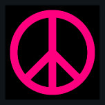 Pink Peace Sign Poster<br><div class="desc">Ein rosa Rose-Friedenssymbol vor schwarzem Hintergrund.</div>