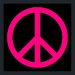 Pink Peace Sign Poster<br><div class="desc">Ein rosa Rose-Friedenssymbol vor schwarzem Hintergrund.</div>