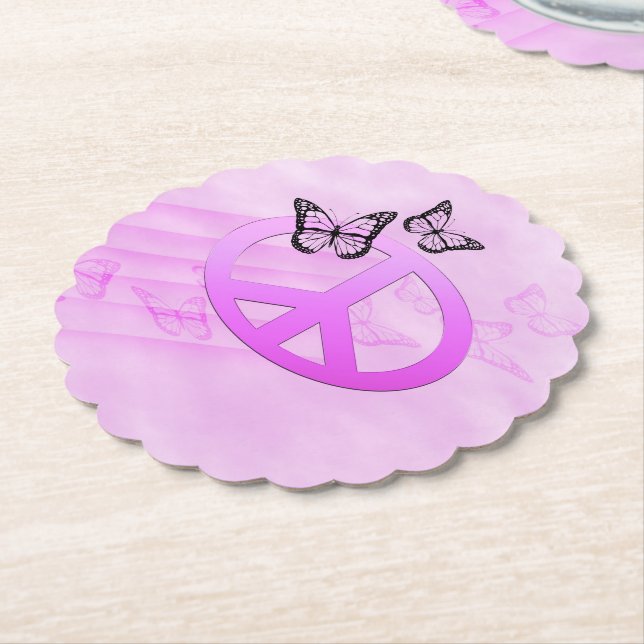 Pink Peace Untersetzer (angewinkelt)