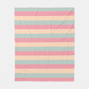 Pink Peach Aquamarin Striping Template Moderne Ele Fleecedecke