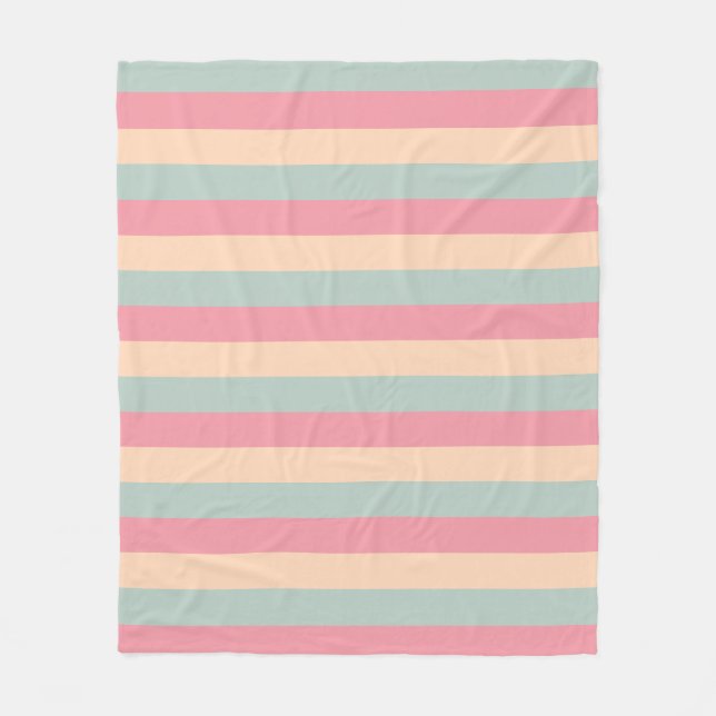 Pink Peach Aquamarin Striping Template Moderne Ele Fleecedecke (Vorderseite)