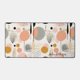 Pink Peach Ästhetik Modern Abstrakt Schreibtischunterlage