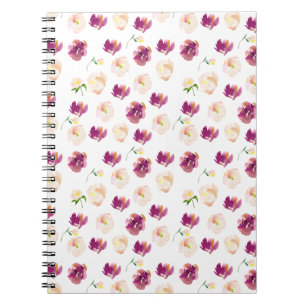 Pink Peach Burgundi Aquarell Floral Notizblock