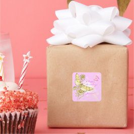 Pink Peach Butterfly Aufkleber