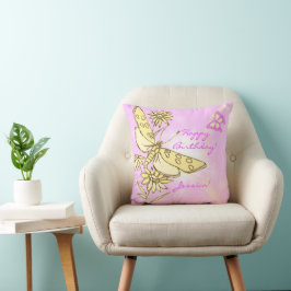 Pink Peach Butterfly Kissen Kissen