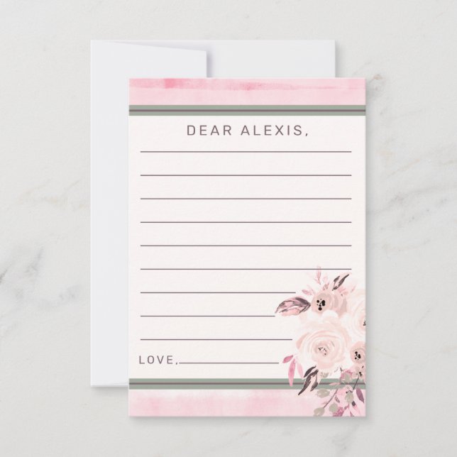 Pink Peach & Cream Floral Baby Shower Time Kapsel Mitteilungskarte (Vorderseite)
