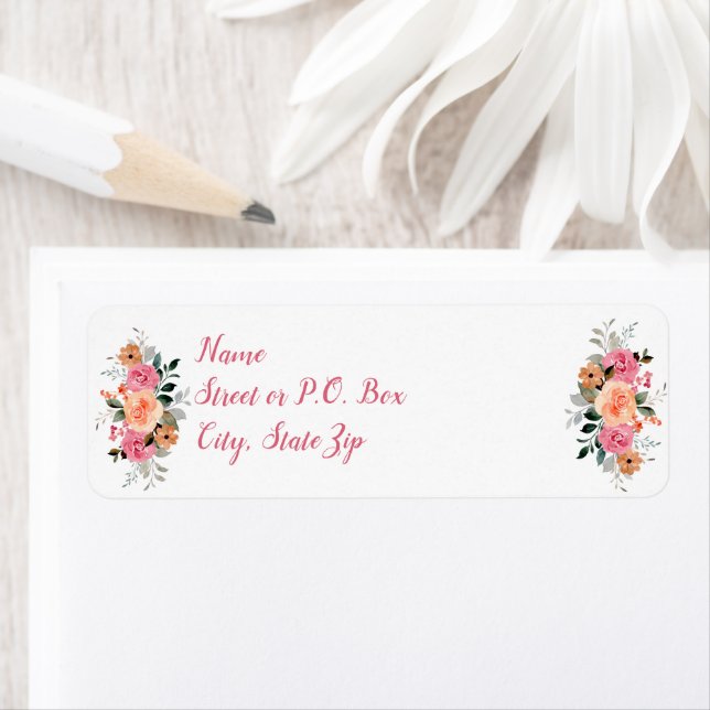 Pink Peach Floral Watercolor Girl Dusche (Insitu)