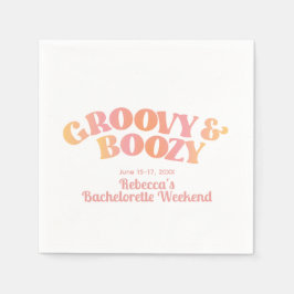 Pink Peach Groovy und Boozy Custom Napkins Serviette
