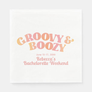 Pink Peach Groovy und Boozy Custom Napkins Serviette
