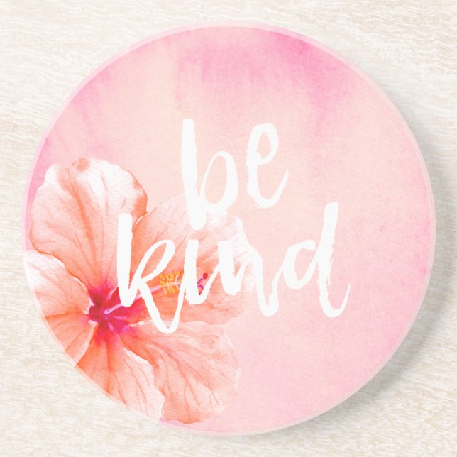 Pink Peach Hibisken Blume ist freundlich Getränkeuntersetzer (Vorne)