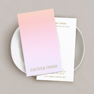 Pink Peach Minimalistisch Beauty Salon Visitenkarte