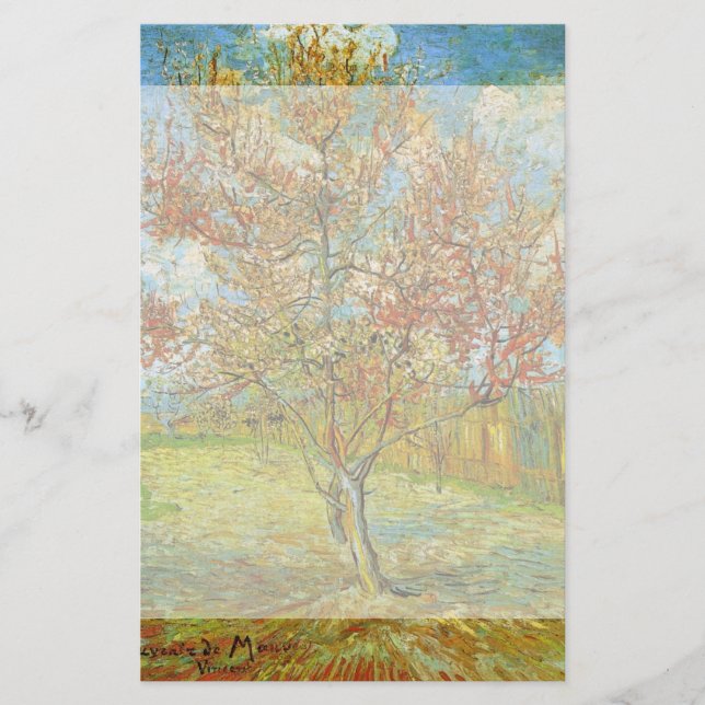 Pink Peach Tree in Blossom von Vincent van Gogh Briefpapier (Vorderseite)