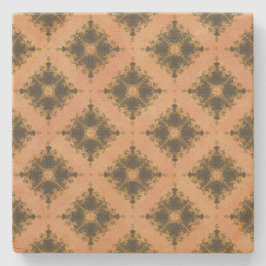 Pink, Peach und Bronze Diamond Burst Muster Steinuntersetzer