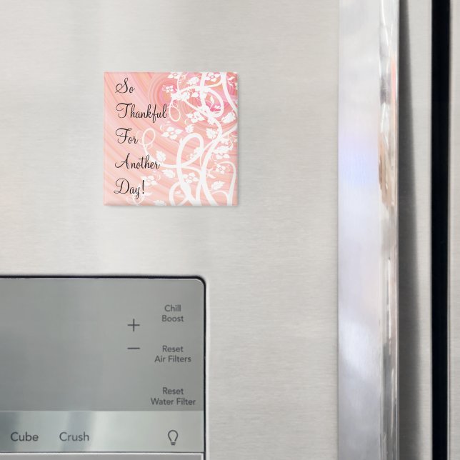 Pink Peach Vines Floral Inspiration Custom Magnet (In Situ (Kühlschrank))