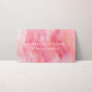 Pink Peach Wassercolor Haartrockner Makeup Stylist Visitenkarte