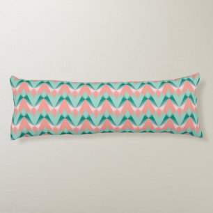 Pink Peach Yukka und Green ZigZag Muster Seitenschläferkissen