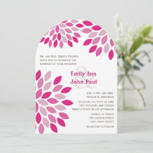 Pink Peacock Orchid Hush Floral Dahlia Wedding Einladung