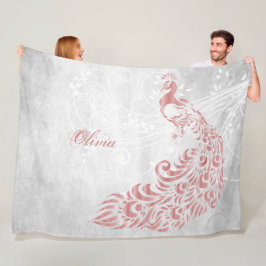 Pink Peacock Personalisiert Fleecedecke