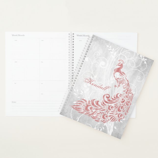 Pink Peacock Personalisiert Planer (Anzeige)