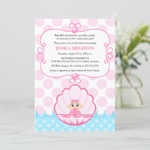 Pink Pearl Baby Girl Dusche Einladung