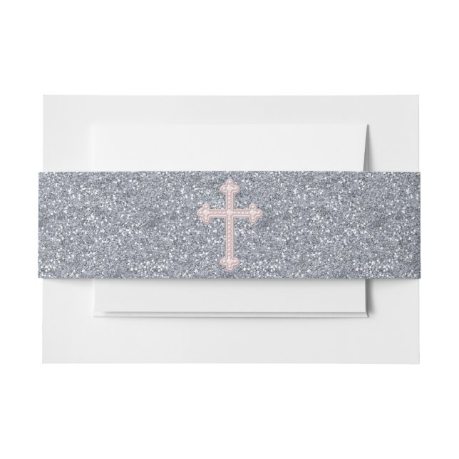 Pink Pearl Cross Einladungsbanderole (Vorderseite Beispiel)