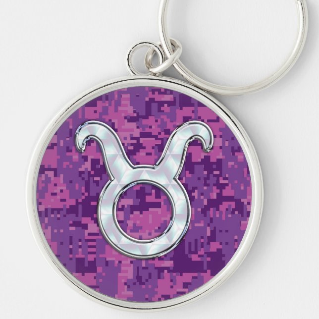 Pink Pearl Like Taurus Zodiac Sign auf der digital Schlüsselanhänger (Vorne)