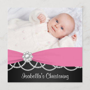 Pink Pearl Pink Black Girls Foto Einladung