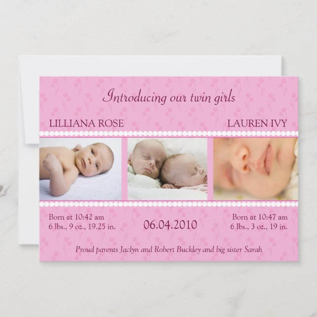 Pink Pearl Twins Ankündigung (Vorderseite)