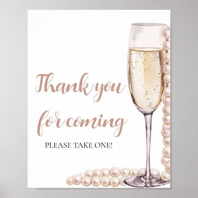 Pink Pearls and Prosecco Danke für die Teilnahme a Poster (Vorne)