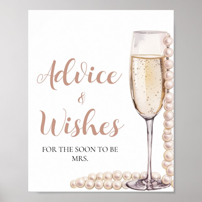 Pink Pearls und Prosecco Beratung und Wünsche Unte Poster (Vorne)
