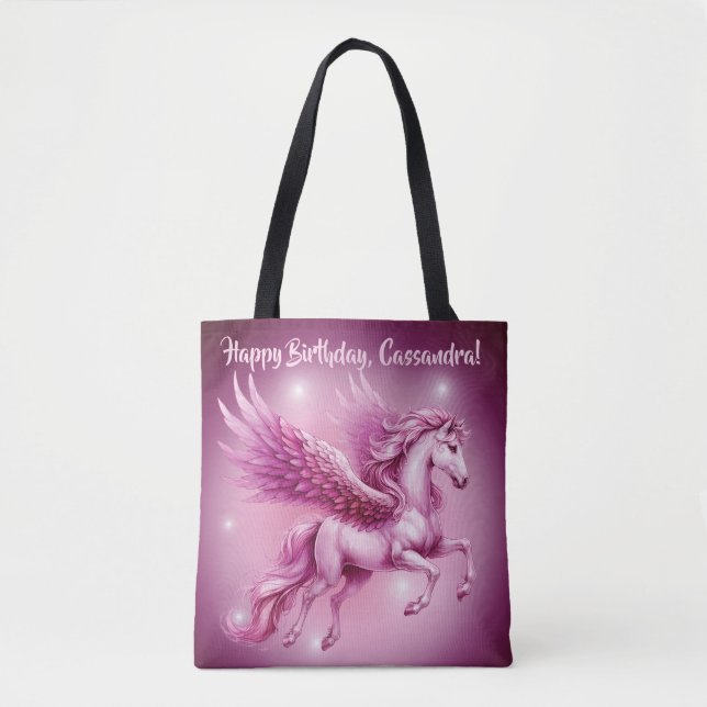 Pink Pegasus "Happy Birthday" Tasche (Vorderseite)