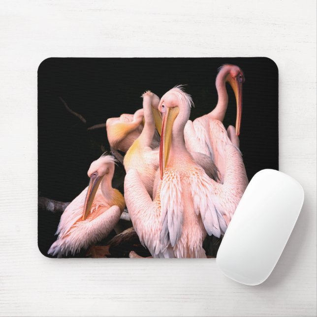 Pink Pelicans Mousepad (Mit Mouse)