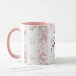Pink Penguin Snowflakes Weihnachten Tasse