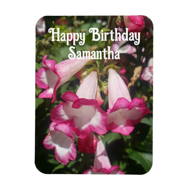 Pink Penstemon Blume Blume Floral Geburtstag Magnet (Vertikal)