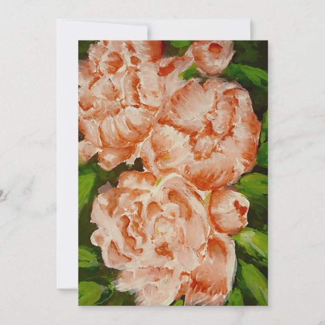 Pink Peoney Feiertagskarte (Vorderseite)