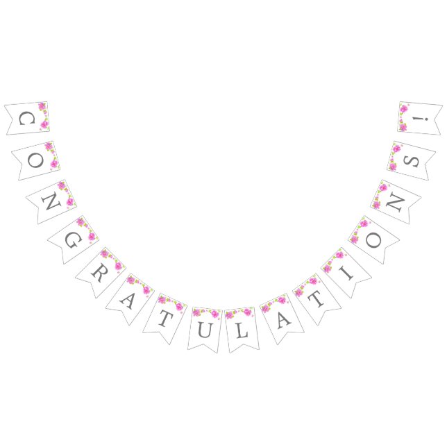 Pink Peonies Anpassbare Jeden Anlaß-Banner Wimpelkette (Alle)