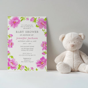 Pink Peonies Baby Dusche Kleine Einladung