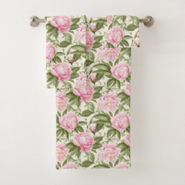 Pink Peonies Badhandtuch Set
