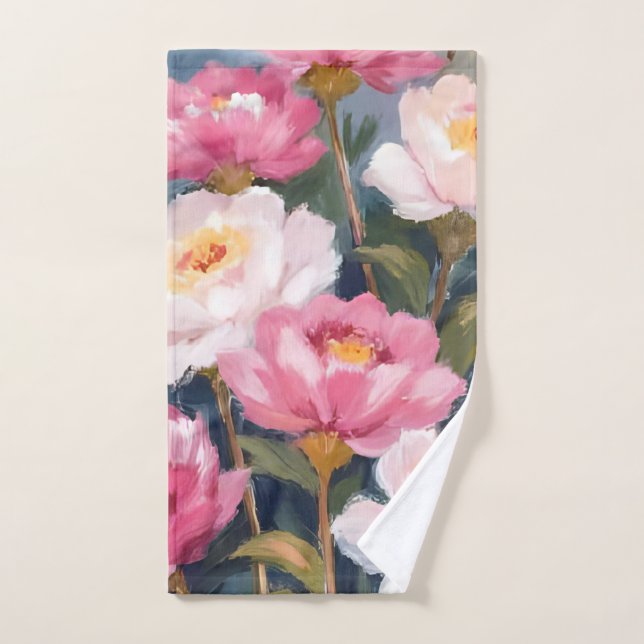 Pink Peonies Blume Bouquet Handtuch (Handtuch)