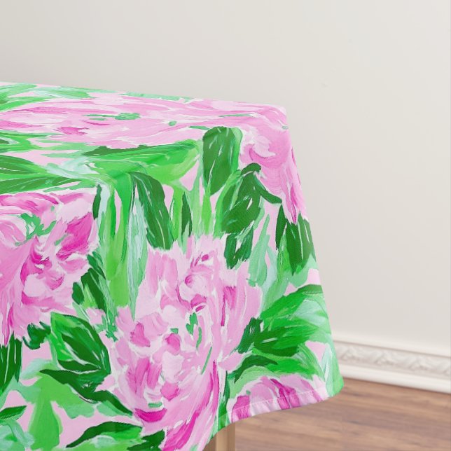 Pink Peonies Blume Pattern Tischdecke (Beispiel)