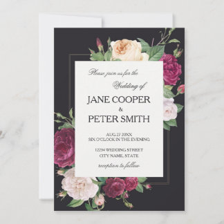 Pink peonies Budget Wedding Invitation Einladung