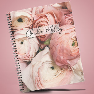 Pink Peonies   Business Spiral Notebook Notizbuch