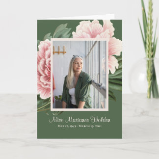 Pink Peonies Celebration of Life Program Programm