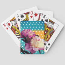 Pink Peonies & Dots Karten spielen