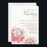 Pink Peonies | Einladung zur Blumenweihe<br><div class="desc">Elegante Taufeinladung mit rosa Aquarellbildern und Kalligraphie-Schrift. Ähnliche Artikel sind in meinem Laden erhältlich.</div>