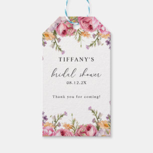 Pink Peonies Floral Bridal Dusche Vielen Dank Geschenkanhänger