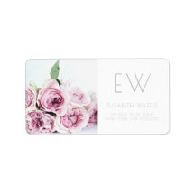 PINK PEONIES FLORAL FOTOGRAFIE ADRESSE ETIKETTIERU
