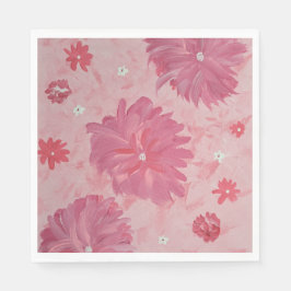 Pink Peonies Floral Party Napkins Serviette