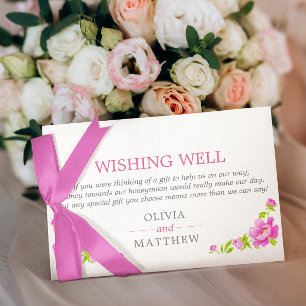 Pink Peonies Hochzeit wünschend gut Begleitkarte